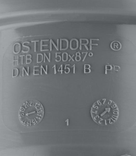 Отвод Ostendorf d50 мм 87° пластиковый для внутренней канализации